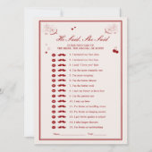 Invitation Valentine Bridal Shower He Said She Said Game Card (Devant)