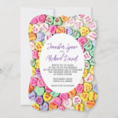 Invitation Valentine Candy Hearts Mariage (Devant)