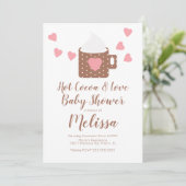 Invitation Valentine Cocoa Campfire Mug Girl Baby shower (Debout devant)
