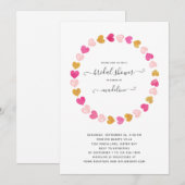 Invitation Valentine Coeur rose Fête des mariées amoureuse (Devant / Derrière)