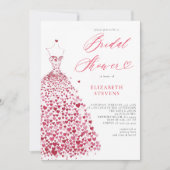 Invitation Valentine Coeurs Robe Élégante Fête des mariées ch (Devant)