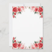 Invitation Valentine Coeurs Roses rouges Fête des mariées (Dos)