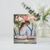 Invitation Valentine Coeurs roses superposer Ajouter votre pr (Debout devant)