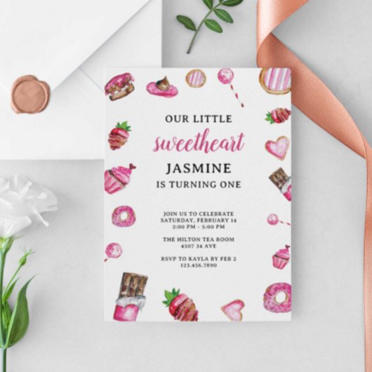 Invitation Valentine Desserts Petite amoureuse Anniversaire m