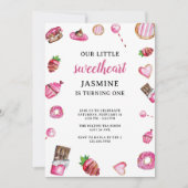 Invitation Valentine Desserts Petite amoureuse Anniversaire m (Devant)