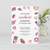 Invitation Valentine Desserts Petite amoureuse Anniversaire m (Debout devant)
