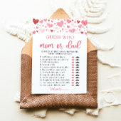 Invitation Valentine Devinez Qui Maman ou Papa Baby shower Je