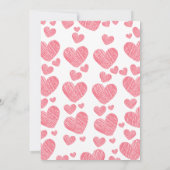 Invitation Valentine Fête des mariées de coeur rose et rouge (Dos)