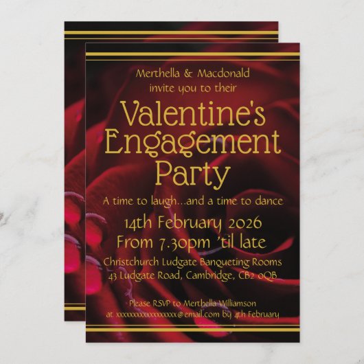 Invitation VALENTINE FIANÇAILLES Écriture chrétienne (Devant / Derrière)