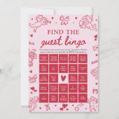 Invitation Valentine Find the Guest Bingo Baby Shower Game (Devant)