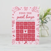 Invitation Valentine Find the Guest Bingo Baby Shower Game (Debout devant)