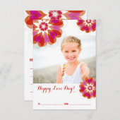 Invitation Valentine Flower Love Classe Saint Valentin (Devant / Derrière)