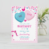 Invitation Valentine Genre Révéler Chéri Lui ou Elle (Debout devant)