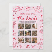Invitation Valentine Hand Drawn How Old Was The Bride Game (Devant)