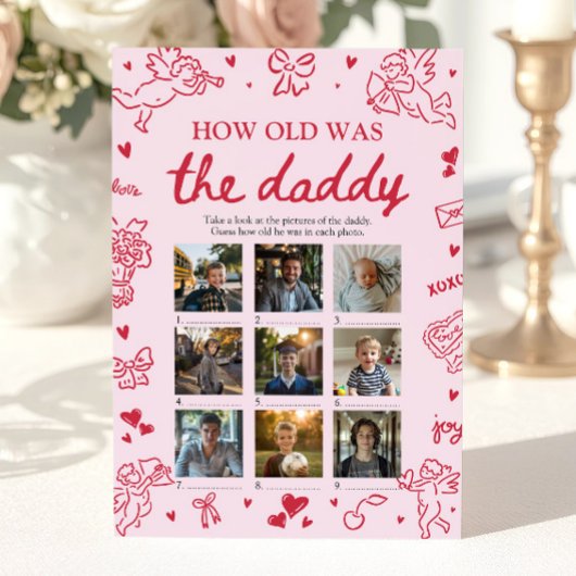 Invitation Valentine Hand Drawn How Old Was The Daddy Game