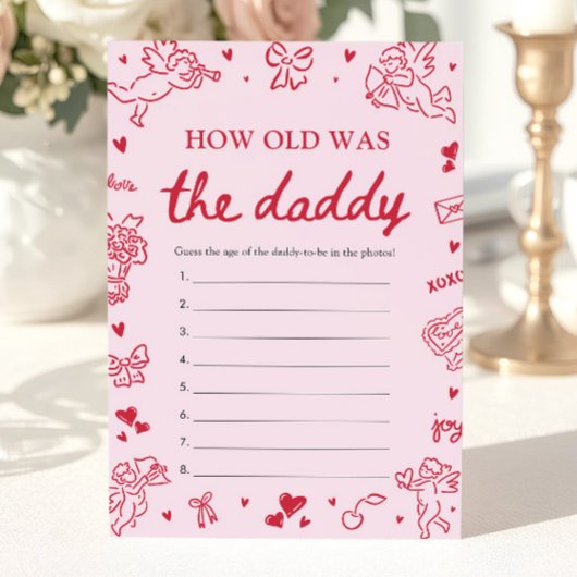 Invitation Valentine Hand Drawn How Old Was The Daddy Game 