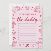 Invitation Valentine Hand Drawn How Old Was The Daddy Game  (Devant)