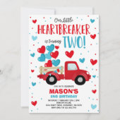 Invitation Valentine Heartbreaker 2e anniversaire Red Blue Tr (Devant)