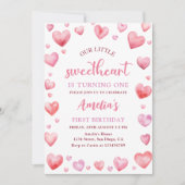 Invitation Valentine Little Sweetheart 1er anniversaire (Devant)