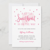 Invitation Valentine Little Sweetheart Girl Baby Shower (Devant)
