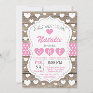 Invitation Valentine Little Sweetheart Premier 1er anniversai