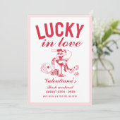 Invitation Valentine lucky bachelorette in love party (Debout devant)