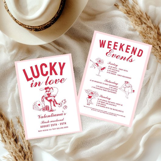 Invitation Valentine lucky bachelorette in love party