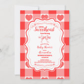 Invitation Valentine Petit Amour Baby shower fille (Devant)