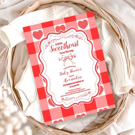 Invitation Valentine Petit Amour Baby shower fille