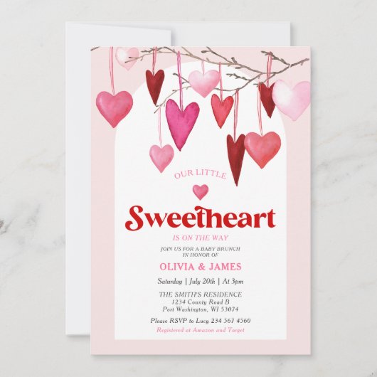 Invitation Valentine Petite Amoureuse Est Sur Le Chemin Baby (Devant)