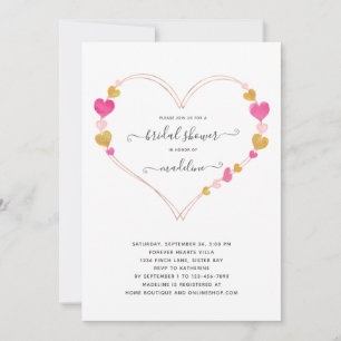 Invitation Valentine Pink Heart Sweet Fête des mariées