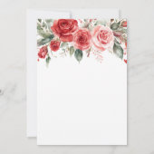 Invitation Valentine Red Roses Calligraphie Chic Fête des mar (Dos)