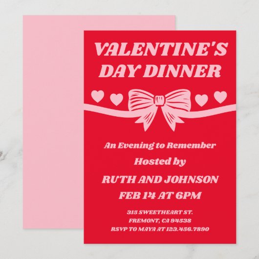 Invitation Valentine’s Day Dinner Event (Devant / Derrière)