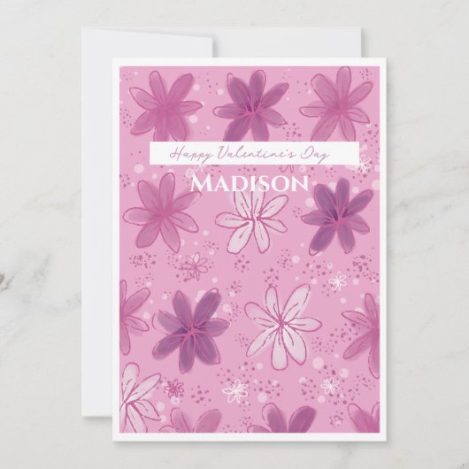 Invitation Valentine’s Day flower card  (Devant)