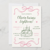 Invitation Valentine’s Day Pink Bow 18th Birthday Party (Devant)