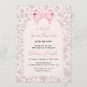 Invitation Valentine’s Day Sweetheart Pink Bow Baby Shower (Devant)