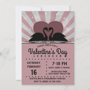 Invitation Valentine Swans
