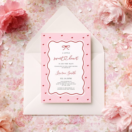 Invitation Valentine Sweetheart Baby Shower