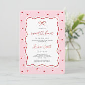 Invitation Valentine Sweetheart Baby Shower (Debout devant)