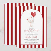 Invitation Valentine Sweetheart Teddy Bear Baby Shower (Devant / Derrière)