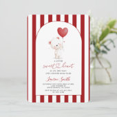 Invitation Valentine Sweetheart Teddy Bear Baby Shower (Debout devant)