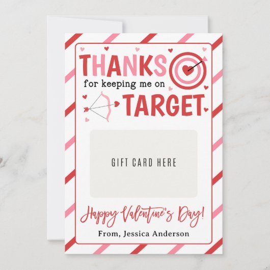 Invitation Valentine Teacher Appreciation Gift Card Holder (Devant)