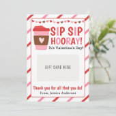 Invitation Valentine Teacher Appreciation Gift Card Holder (Debout devant)