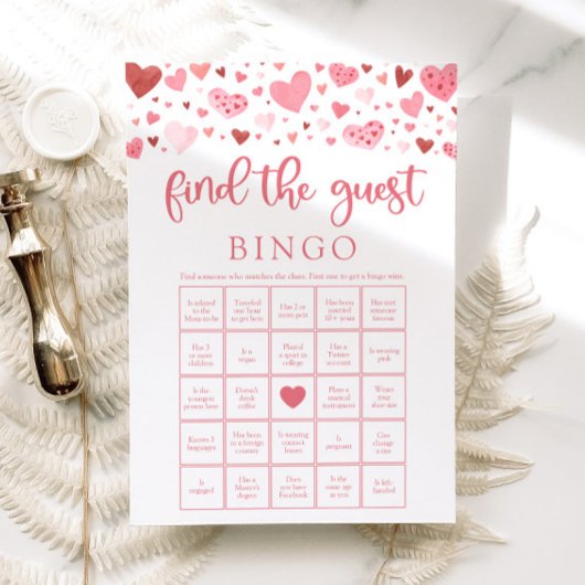 Invitation Valentine Trouvez l'invité Baby shower de Bingo