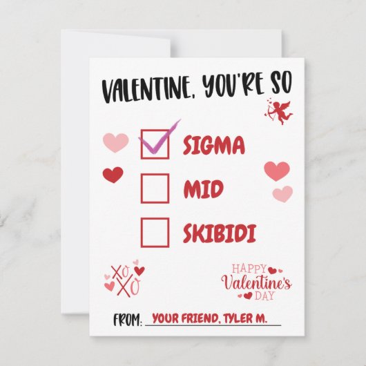 Invitation Valentine, tu es si Sigma ! La Saint-Valentin de l (Devant)