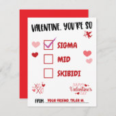 Invitation Valentine, tu es si Sigma ! La Saint-Valentin de l (Devant / Derrière)