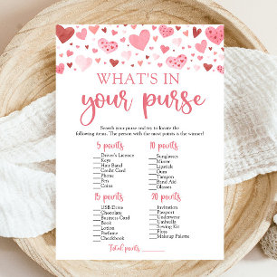 Invitation Valentine What's In Your Purse Baby shower Jeu