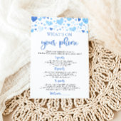 Invitation Valentine What's On Your Phone Baby shower Game