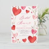 Invitation Valentine Whimsical Hearts Garden Fête des mariées (Debout devant)