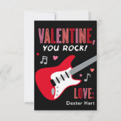 Invitation Valentine You Rock Guitare Rouge Enfants Saint Val (Devant)